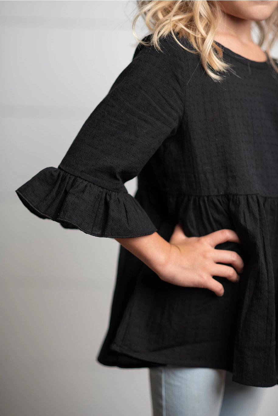 Midnight Ruffle Top