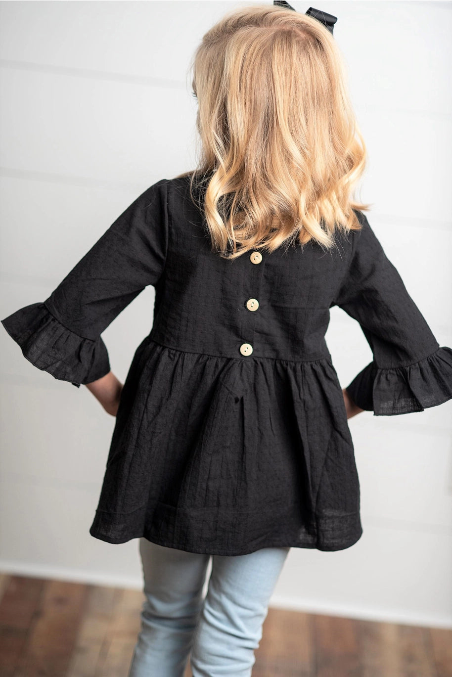 Midnight Ruffle Top
