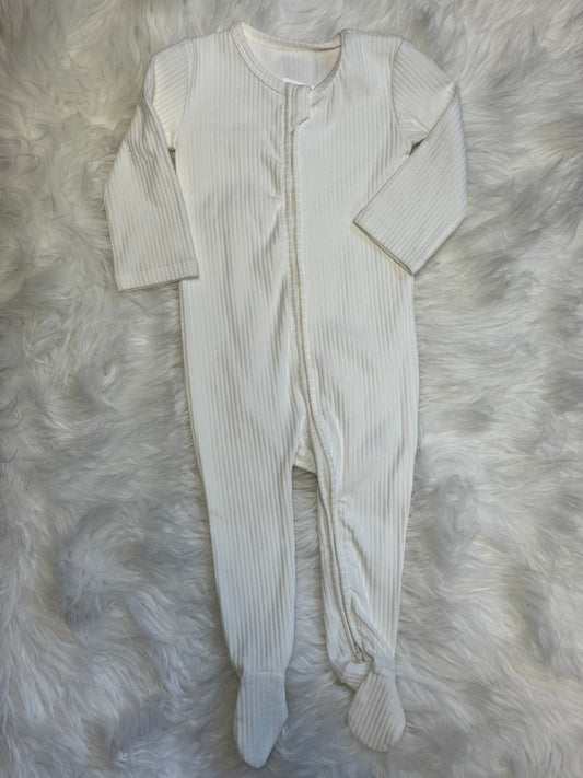 Ivory Bamboo Zipped Ribbed Sleeper