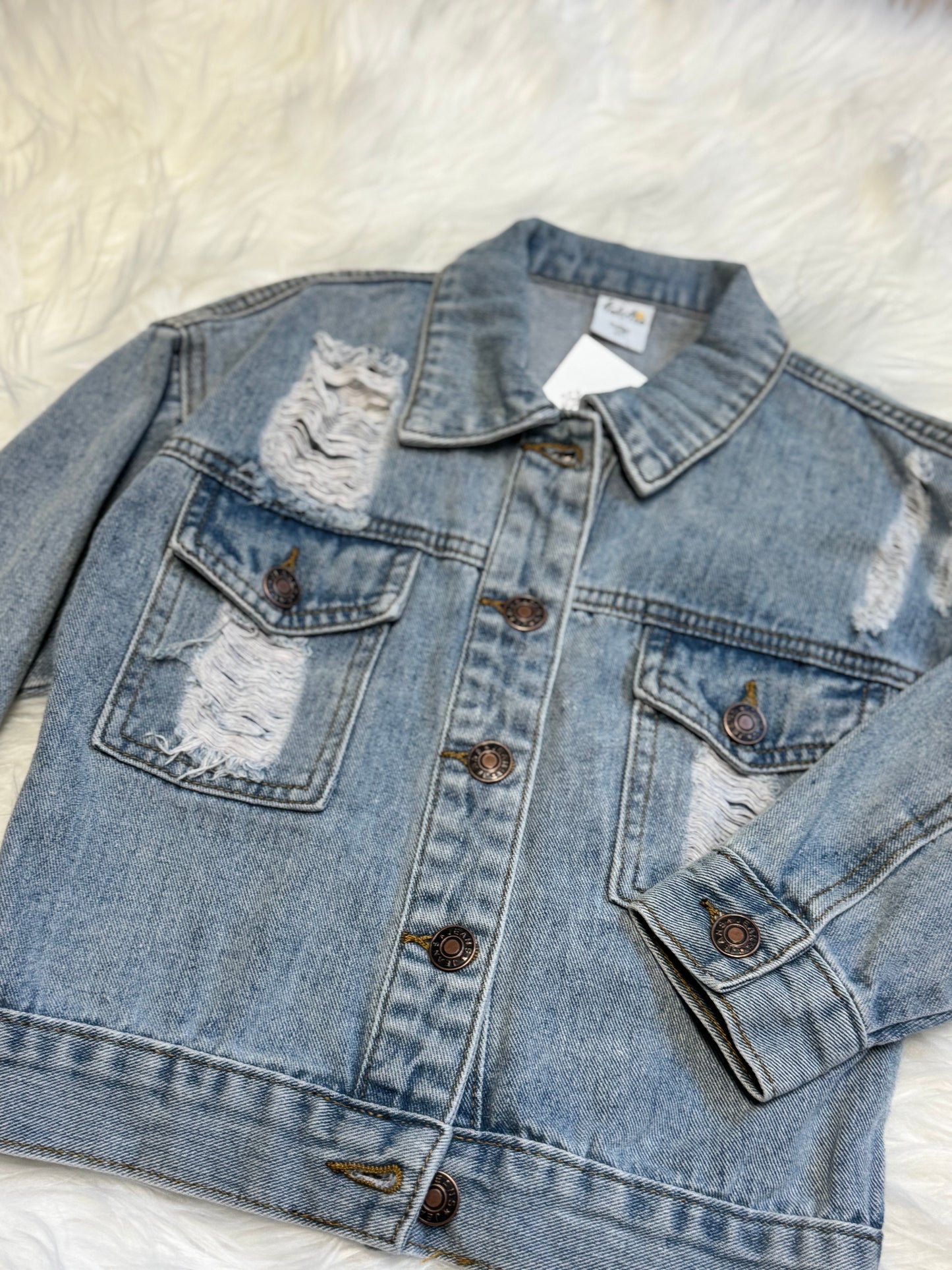 Cool Kid Distressed Denim Jacket