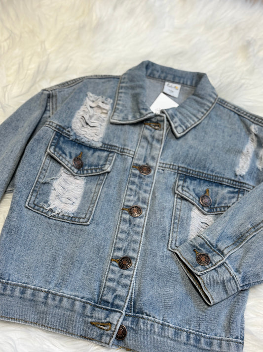 Cool Kid Distressed Denim Jacket