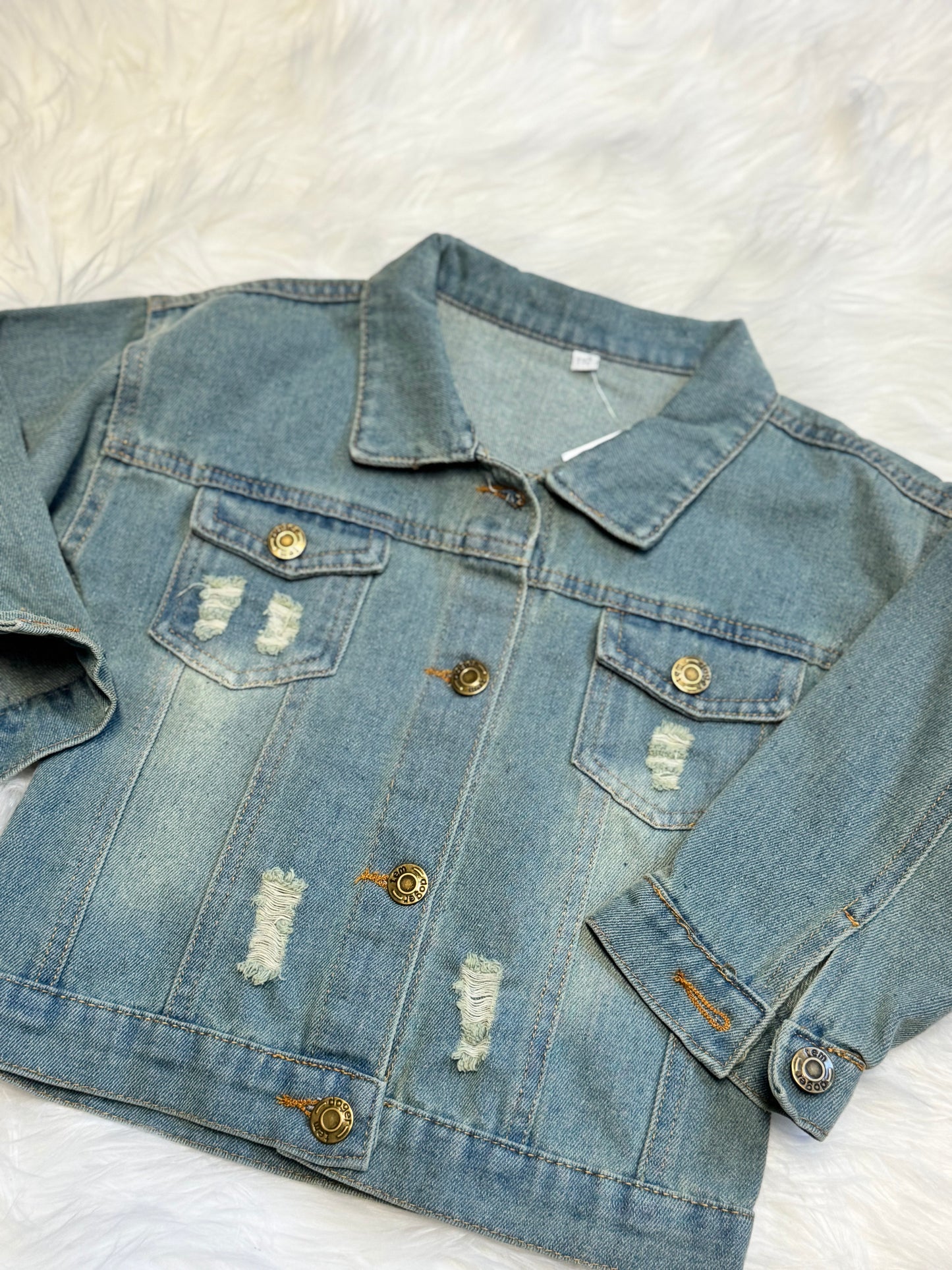 Mini Classic Distressed Denim Jacket