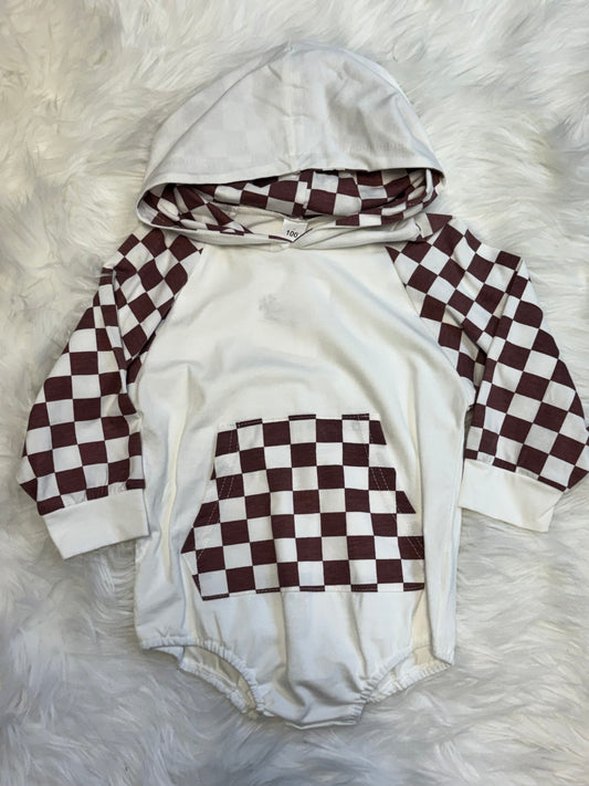 Checkered Champ Hoodie Romper