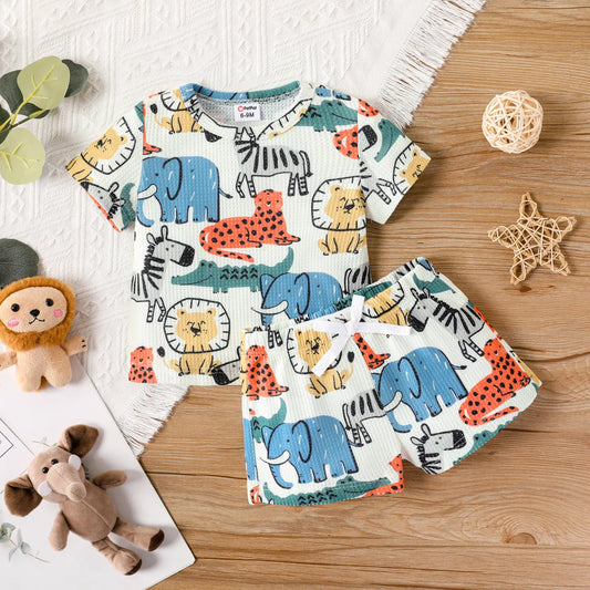 Wild Animal Tee & Short Set