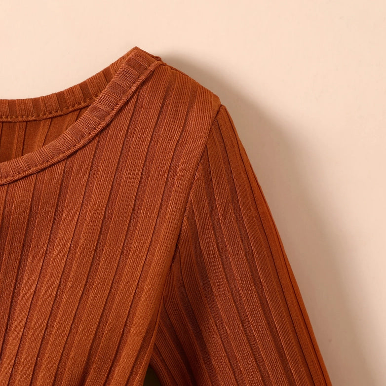 Ribbed Long-Sleeve Dress