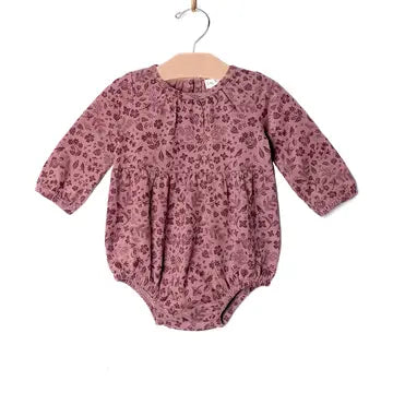 Plum Long Sleeve Shortie Romper